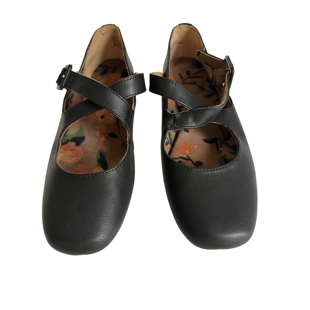 b.o.c. Mary Jane Flats Womens 8.5 Black Born Concept BC0044409 Crisscross Strap
